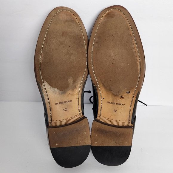 Blake Mckay T9 Mens Size 12 Black Lace Up Leather Cap Toe Oxford Dress Shoes